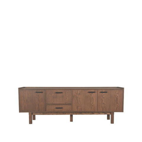 1dressoir Cali 220x45x77cm Smoked Voorkant