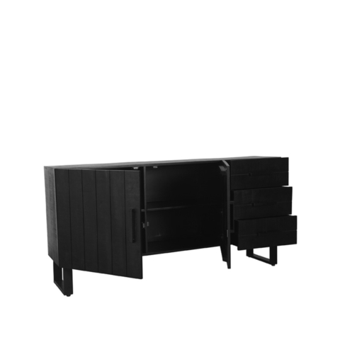 1dressoir Santos Zwart Mangohout 78x40x85 Cm Perspectief2