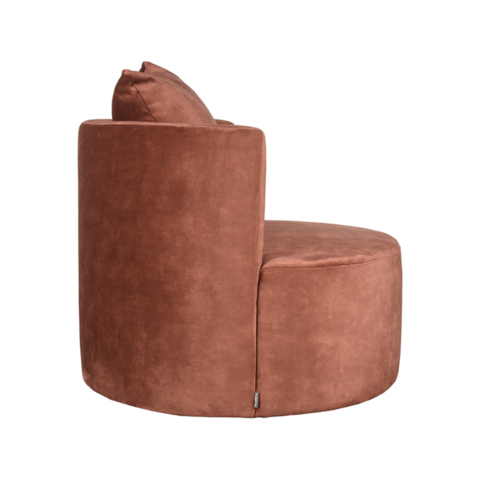 1fauteuil Evy 90cm Rust Velours Zijkant