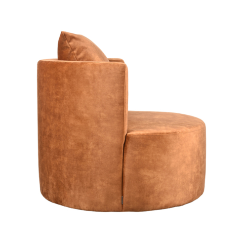 1fauteuil Evy 90cm Rust Velours Zijkant