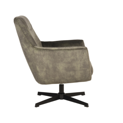 1fauteuil Toby Hunter Velours 75x80x85 Cm Zijkant