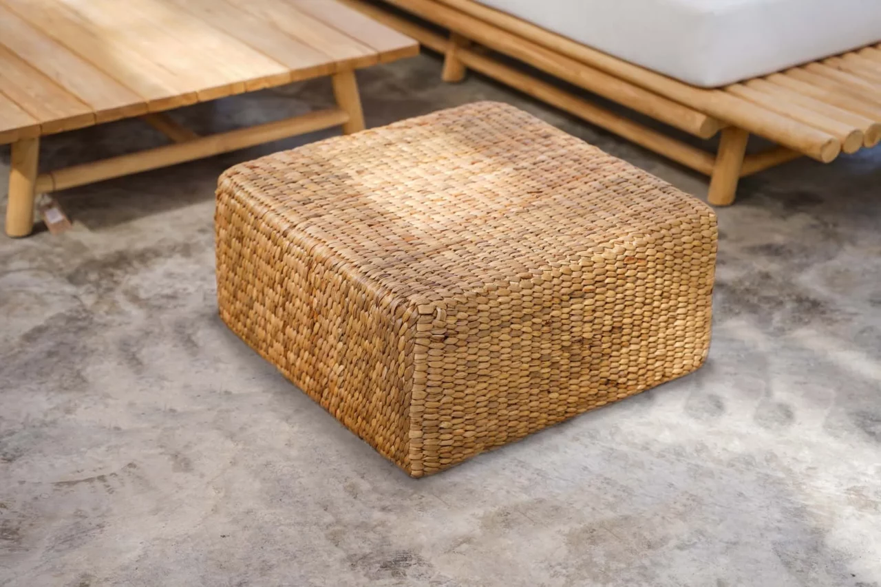 60013953 The Hyacinth Pouffe Square Natural M